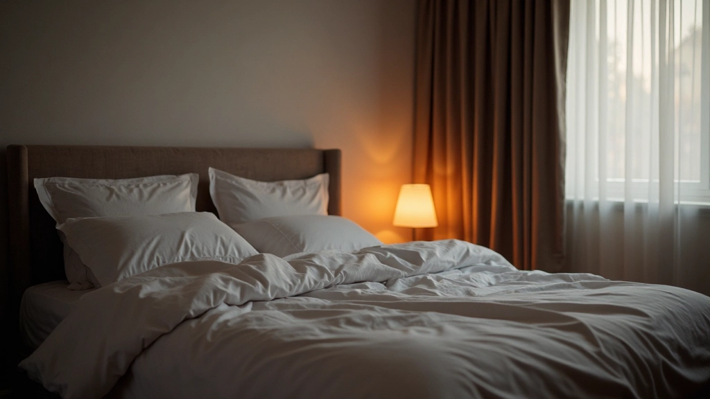 Slaapkamer met comfortabel bed en zachte verlichting voor optimale slaapomgeving