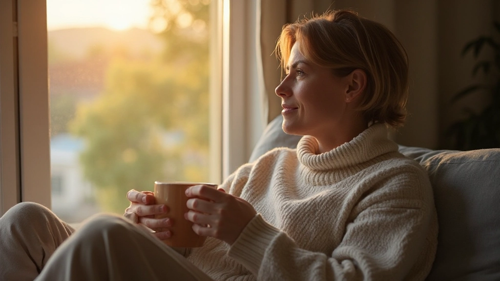 Persoon voert avondrituel uit met thee en boek, rustig moment voor slaap voorbereiding